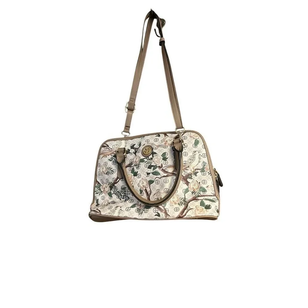 Giani Bernini‎ Women's Floral Dome Satchel Bag Neutral Design